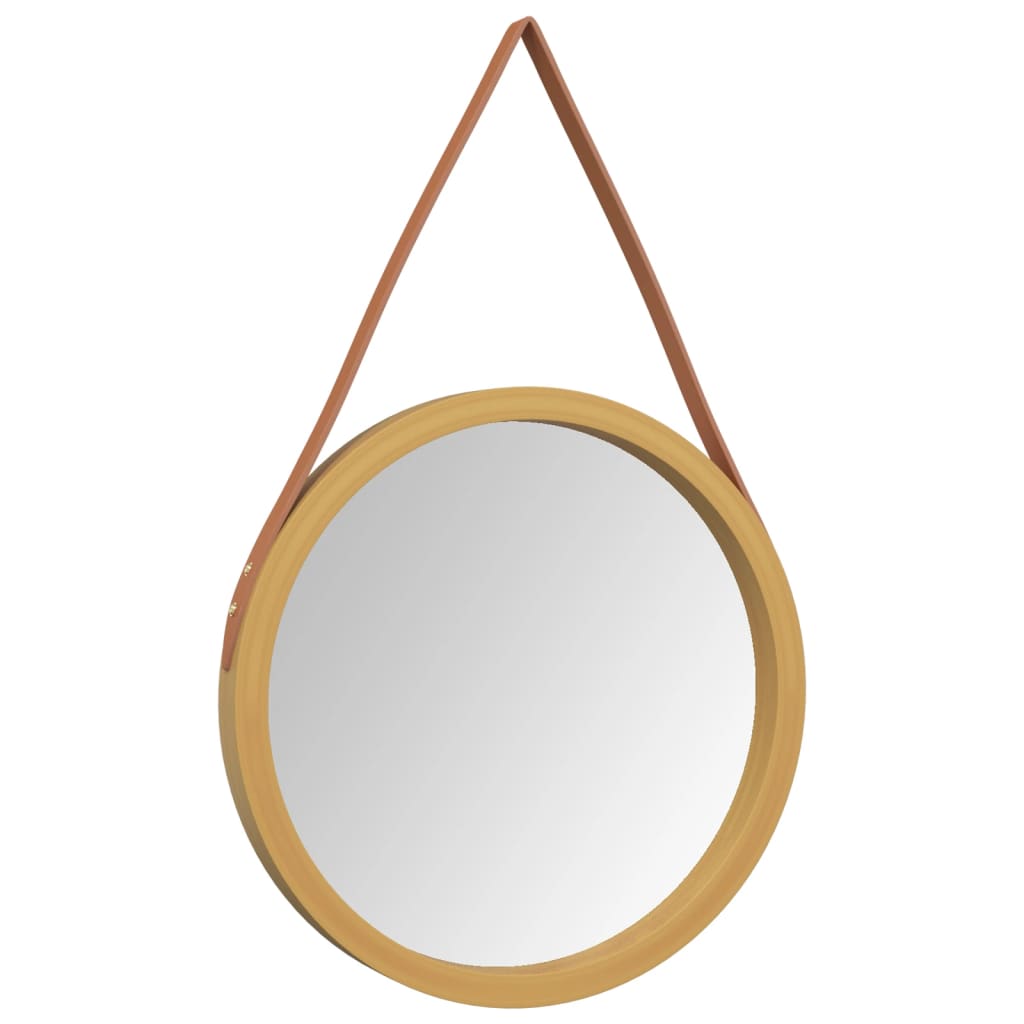 Specchio da Parete con Cinghia Dorato Ø 45 cm - homemem39