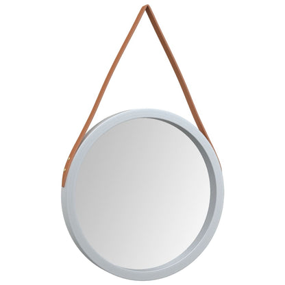 Specchio da Parete con Cinghia Argento Ø 45 cm - homemem39