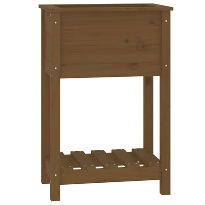 Fioriera con Mensola Miele 54x34,5x81cm Legno Massello di Pino - homemem39