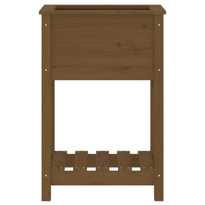 Fioriera con Mensola Miele 54x34,5x81cm Legno Massello di Pino - homemem39