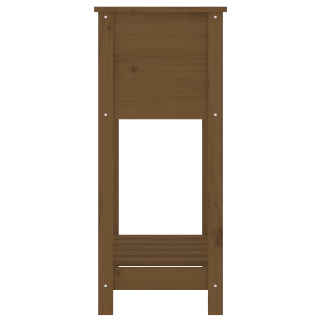 Fioriera con Mensola Miele 54x34,5x81cm Legno Massello di Pino - homemem39