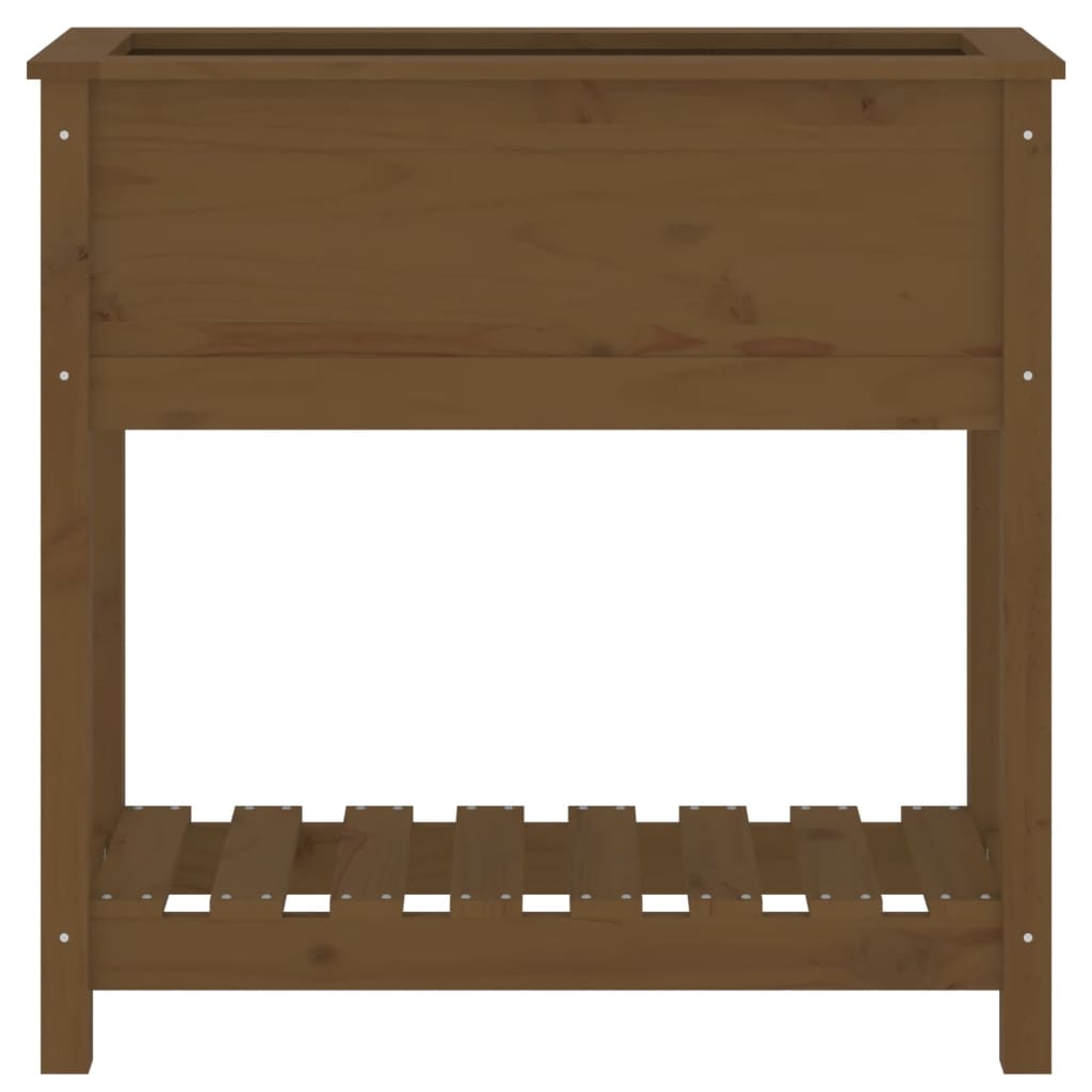 Fioriera con Mensola Miele 82,5x34,5x81 cm Legno Massello Pino - homemem39