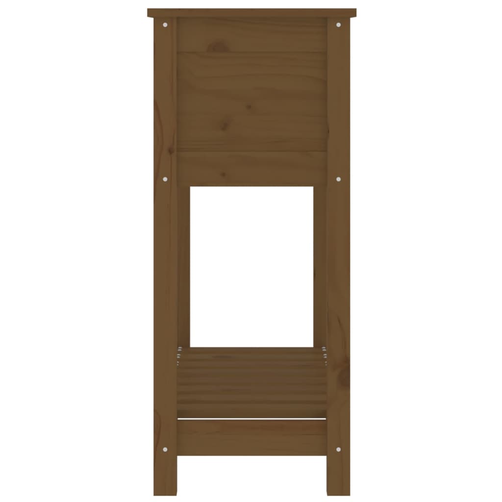 Fioriera con Mensola Miele 82,5x34,5x81 cm Legno Massello Pino - homemem39