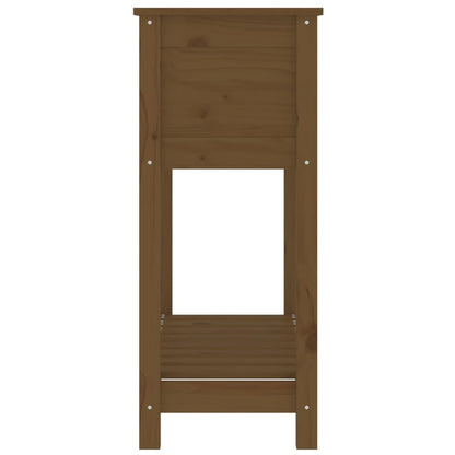 Fioriera con Mensola Miele 82,5x34,5x81 cm Legno Massello Pino - homemem39