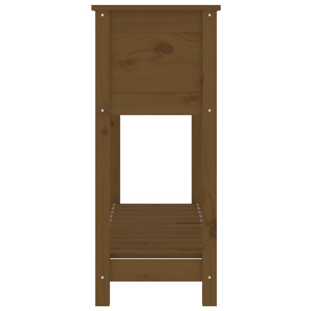 Fioriera con Mensola Miele 111,5x34,5x81 cm Legno Massello Pino - homemem39