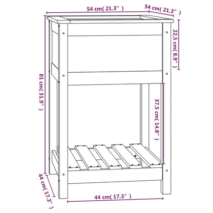 Fioriera con Mensola Miele 54x54x81cm in Legno Massello di Pino - homemem39