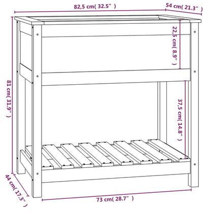 Fioriera con Mensola Miele 82,5x54x81 cm in Legno Massello Pino - homemem39