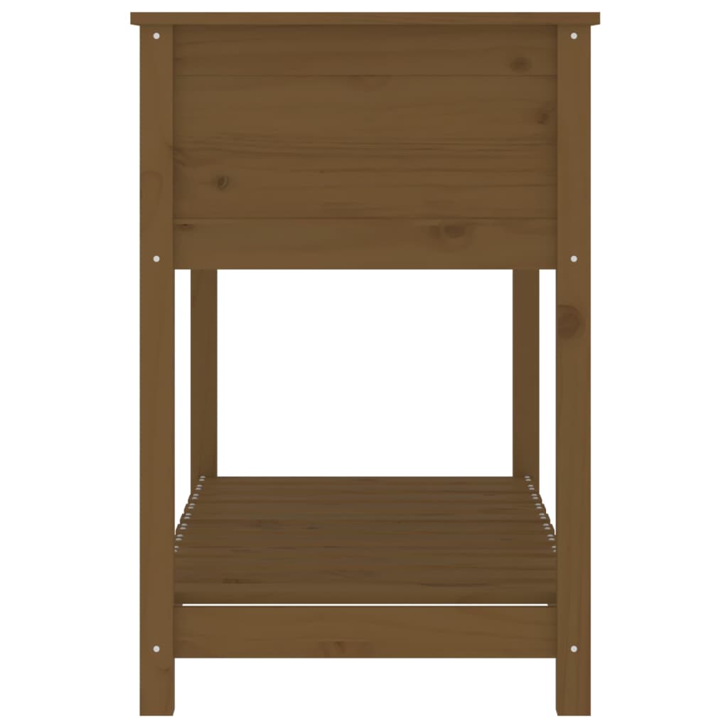 Fioriera con Mensola Miele 111,5x54x81cm in Legno Massello Pino - homemem39