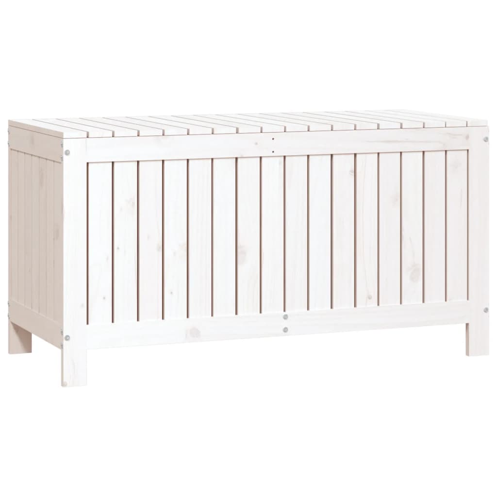 Contenitore da Giardino Bianco 115x49x60 cm Legno Massello Pino - homemem39