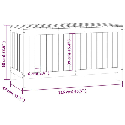 Contenitore da Giardino Grigio 115x49x60 cm Legno Massello Pino - homemem39