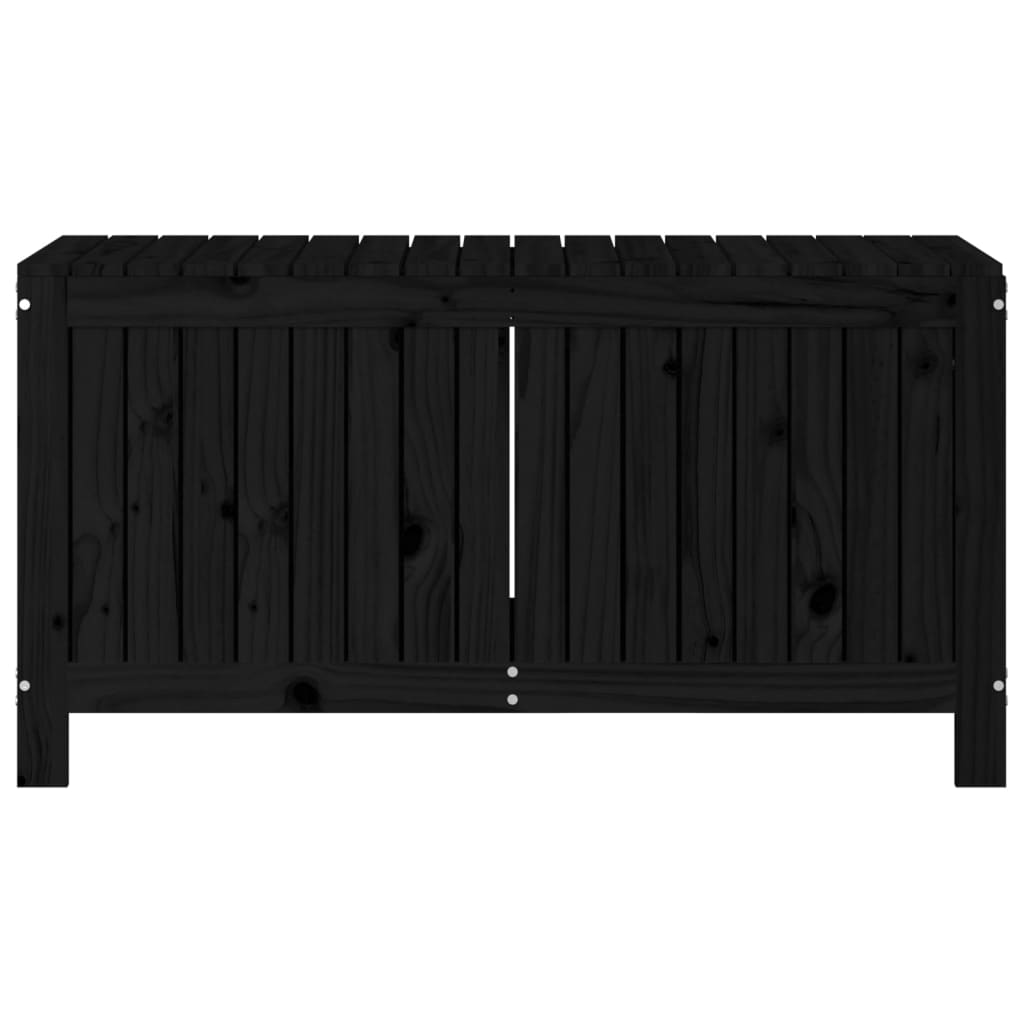 Contenitore da Giardino Nero 115x49x60cm Legno Massello di Pino - homemem39