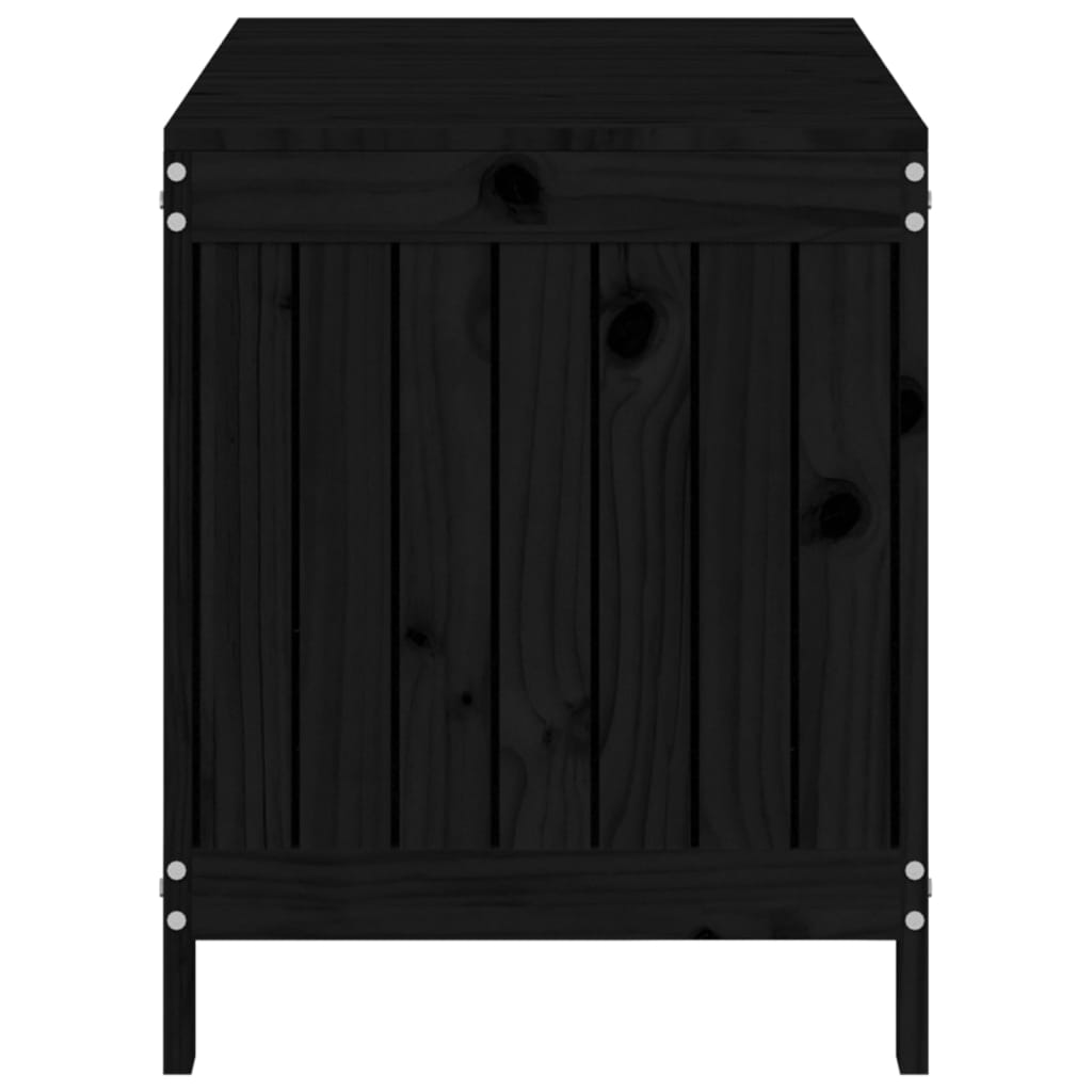 Contenitore da Giardino Nero 115x49x60cm Legno Massello di Pino - homemem39