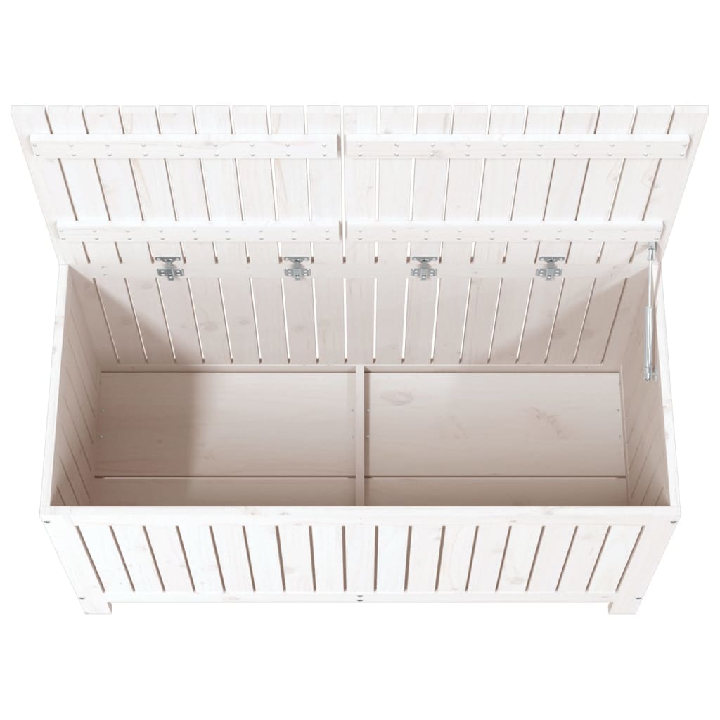 Contenitore da Giardino Bianco 121x55x64 cm Legno Massello Pino - homemem39