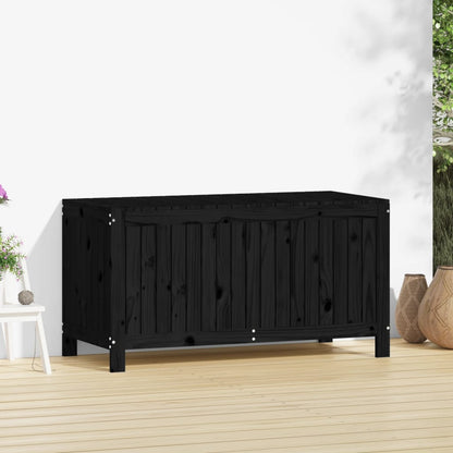 Contenitore da Giardino Nero 121x55x64cm Legno Massello di Pino - homemem39