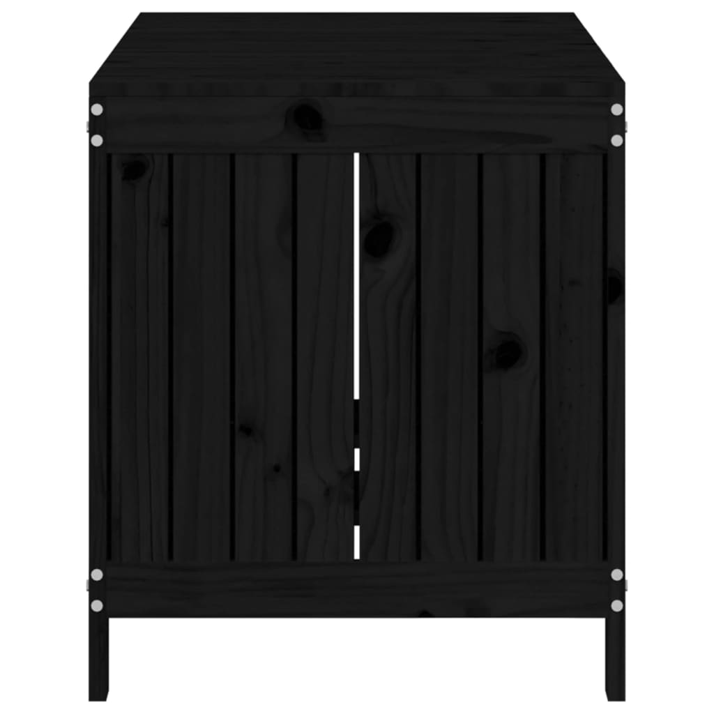 Contenitore da Giardino Nero 121x55x64cm Legno Massello di Pino - homemem39