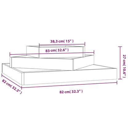 Fioriera Bianca 83x83x27 cm in Legno Massello di Pino - homemem39