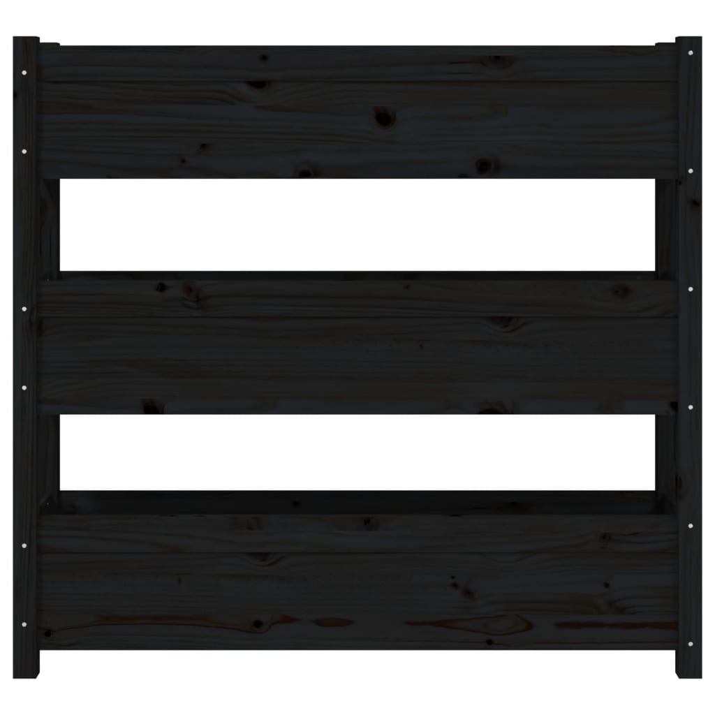 Fioriera Nera 112x25x104,5 cm in Legno Massello di Pino - homemem39