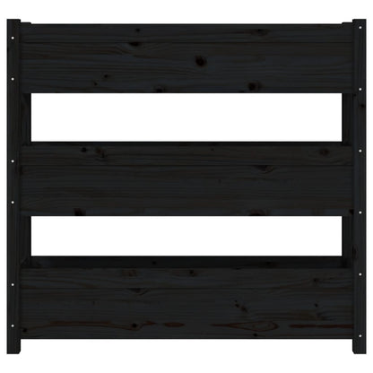 Fioriera Nera 112x25x104,5 cm in Legno Massello di Pino - homemem39