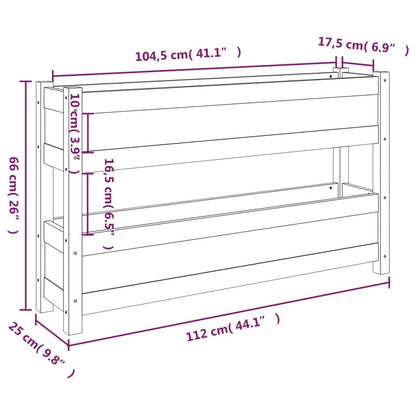 Fioriera Bianca 112x25x66 cm in Legno Massello di Pino - homemem39