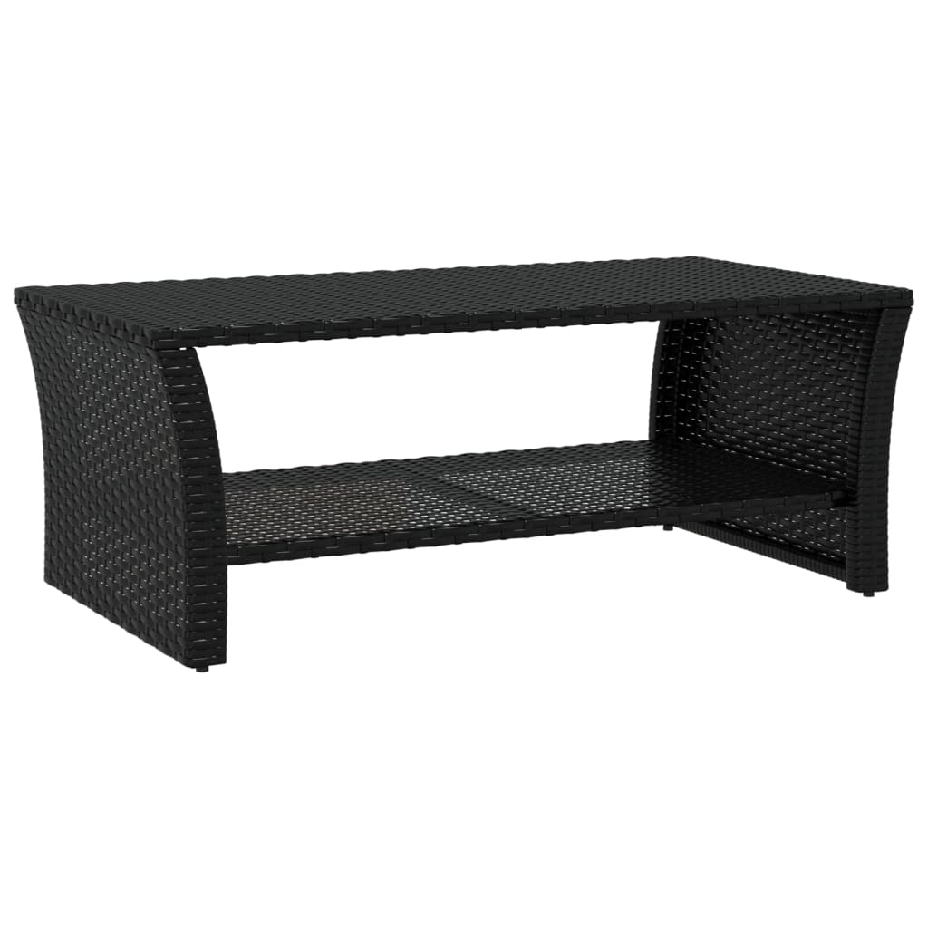 Tavolino Nero 100x50x40 cm in Polyrattan - homemem39