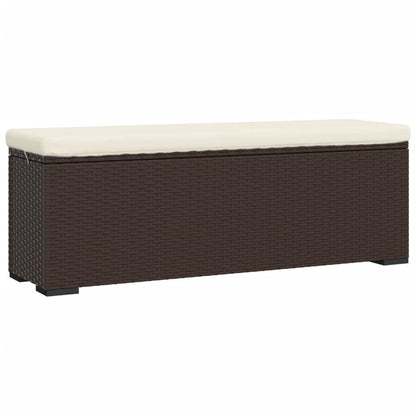 Panca Ottomana con Cuscino Marrone 110x30x40 cm in Polyrattan - homemem39