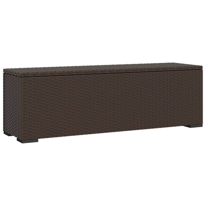 Panca Ottomana con Cuscino Marrone 110x30x40 cm in Polyrattan - homemem39