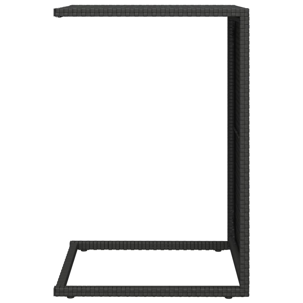 Tavolino a C Nero 40x35x60 cm in Polyrattan - homemem39