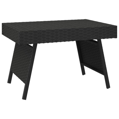 Tavolino Pieghevole Nero 60x40x38 cm in Polyrattan - homemem39