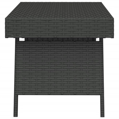 Tavolino Pieghevole Nero 60x40x38 cm in Polyrattan - homemem39