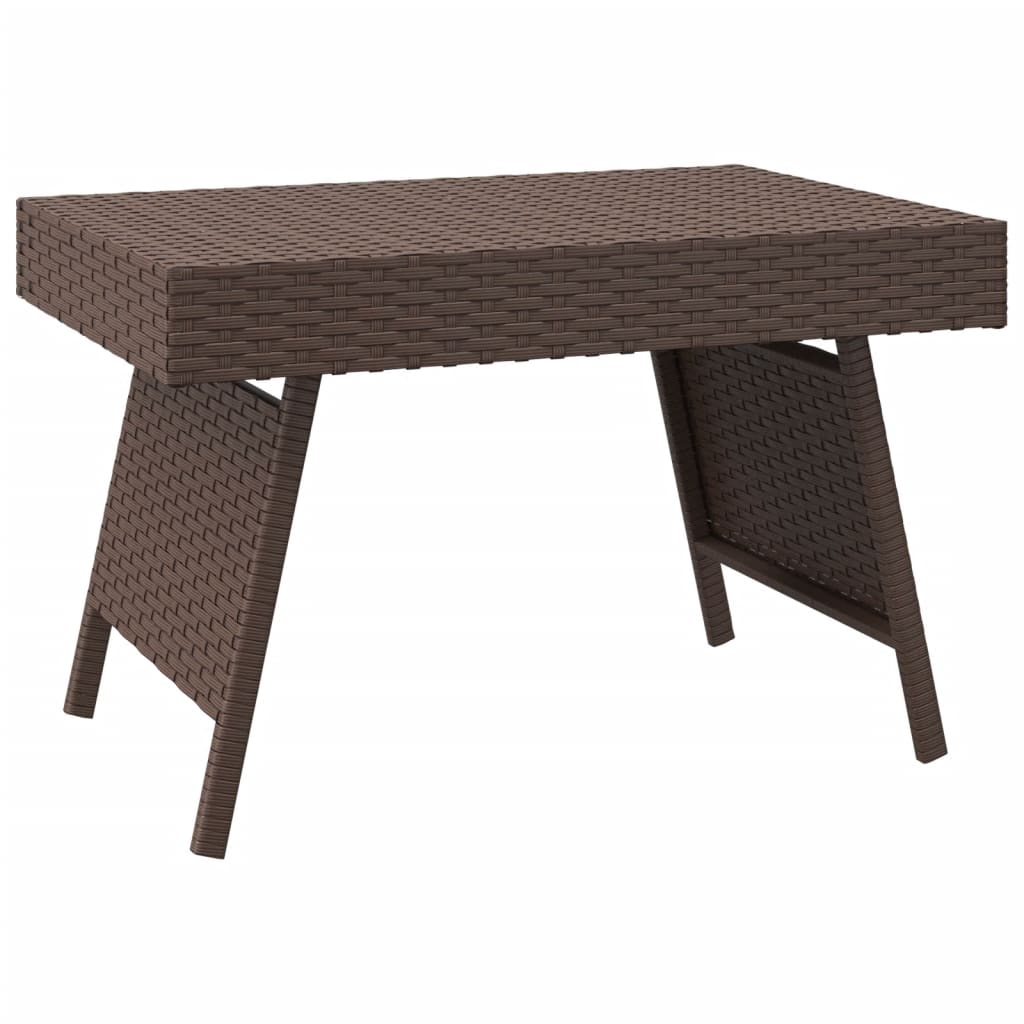 Tavolino Pieghevole Marrone 60x40x38 cm in Polyrattan - homemem39