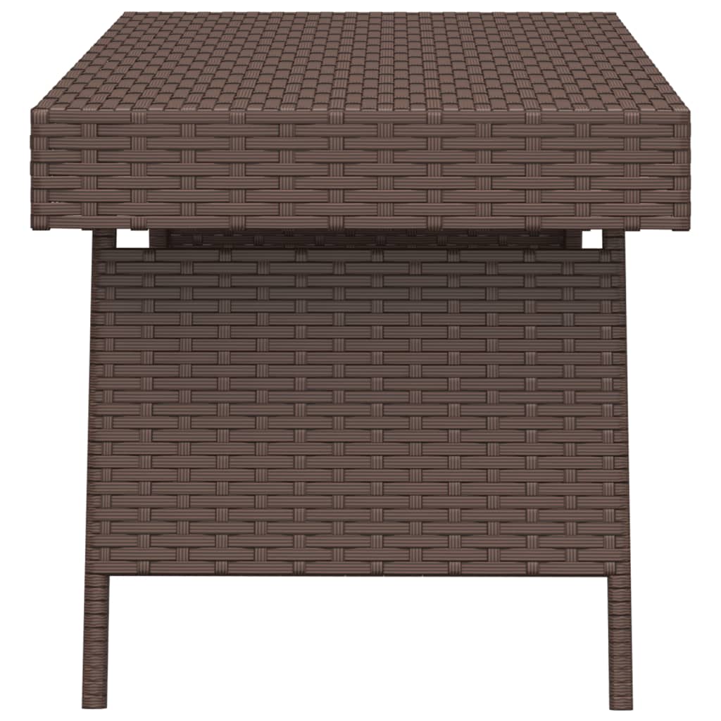 Tavolino Pieghevole Marrone 60x40x38 cm in Polyrattan - homemem39