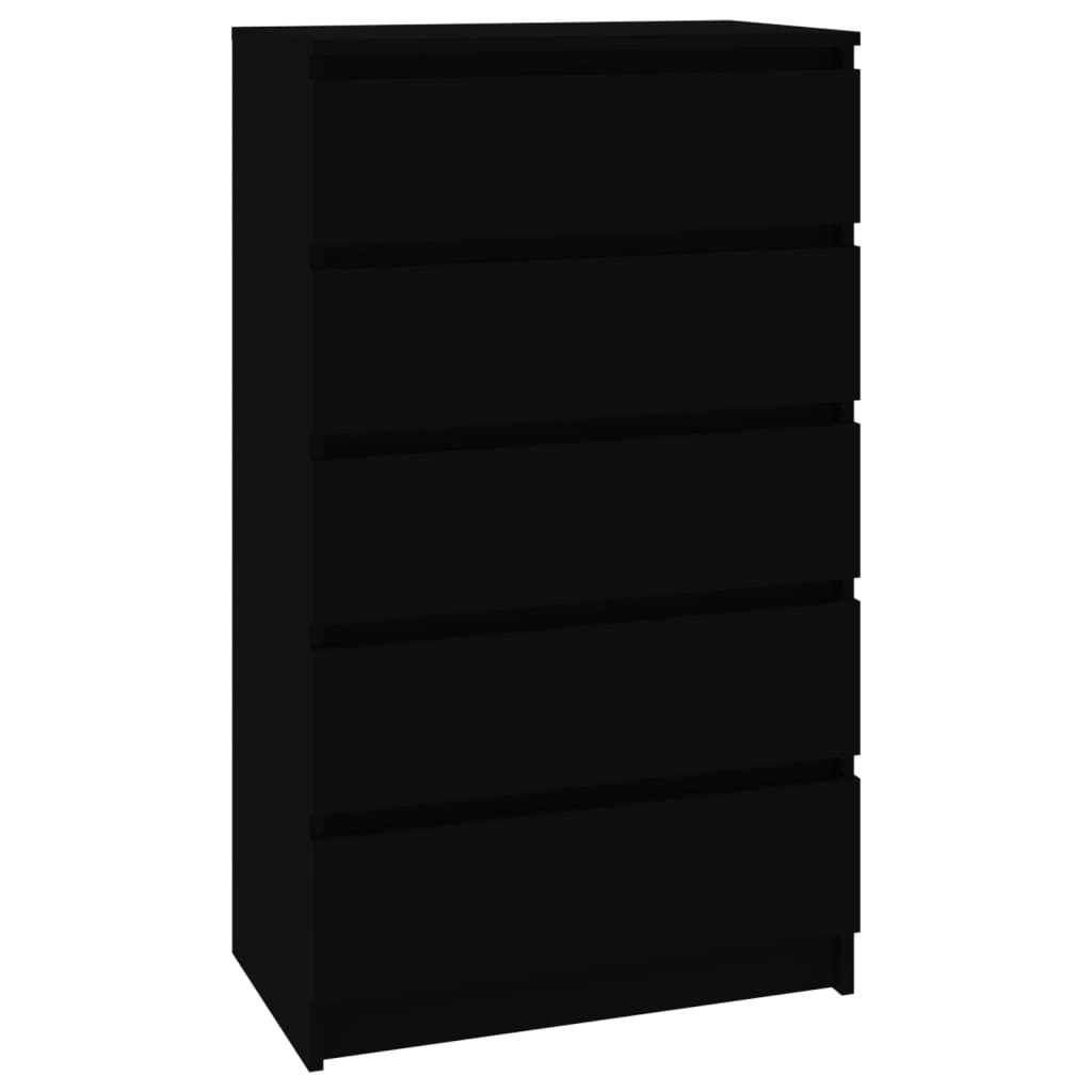 Cassettiera Nera 60x36x103 cm in Legno Multistrato - homemem39