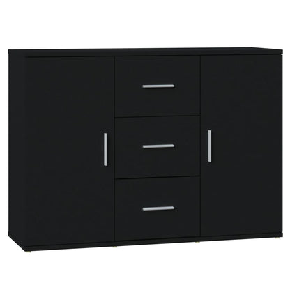 Credenza Nera 91x29,5x65 cm in Legno Multistrato - homemem39