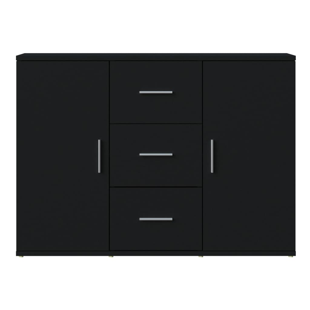 Credenza Nera 91x29,5x65 cm in Legno Multistrato - homemem39