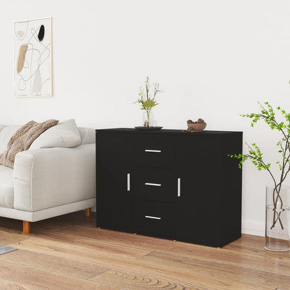 Credenza Nera 91x29,5x65 cm in Legno Multistrato - homemem39