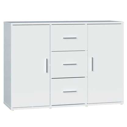 Credenza Bianco Lucido 91x29,5x65 cm in Legno Multistrato - homemem39