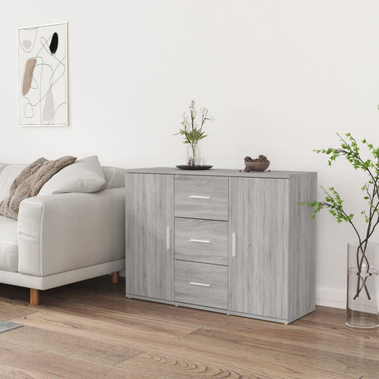 Credenza Grigio Sonoma 91x29,5x65 cm in Legno Multistrato - homemem39