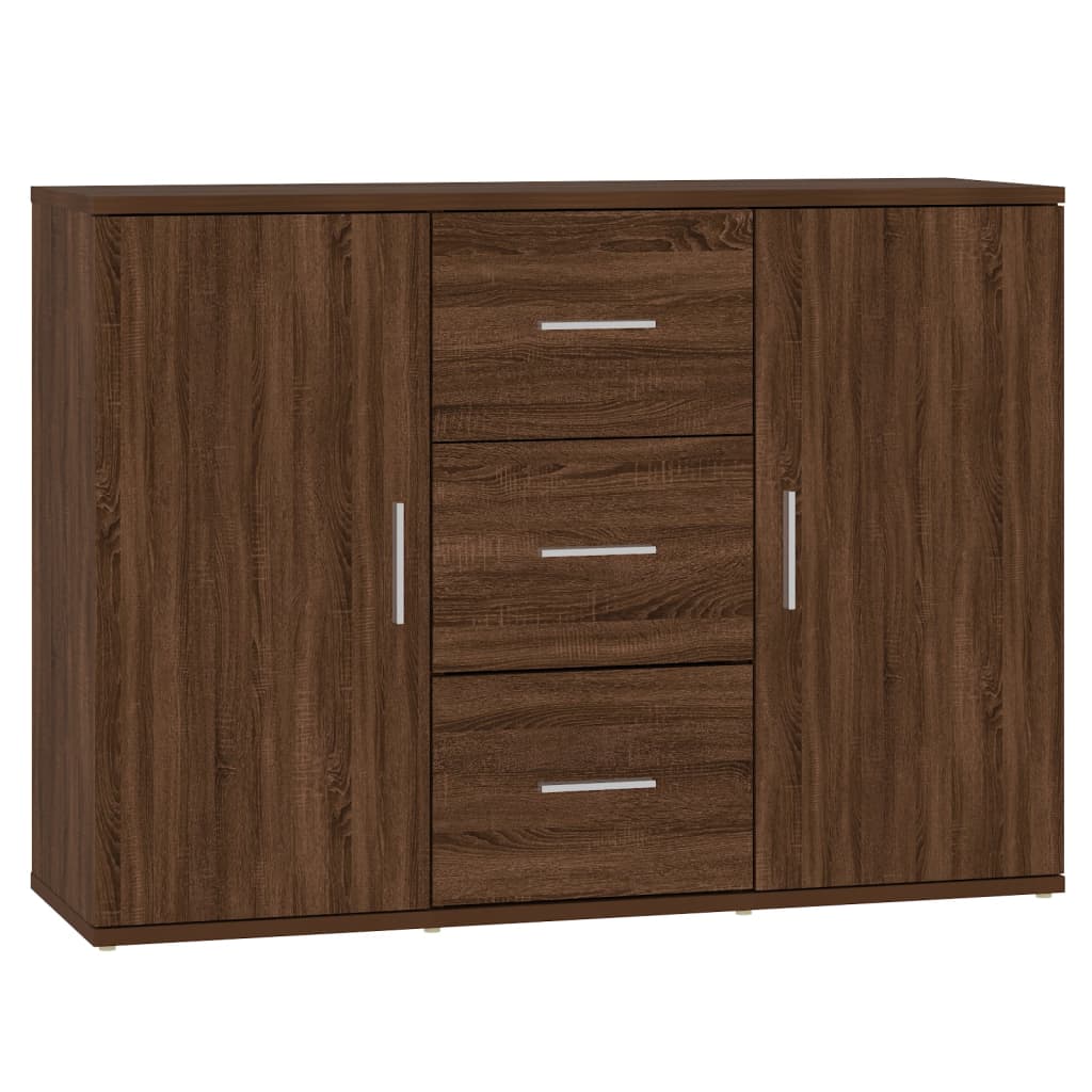 Credenza Rovere Marrone 91x29,5x65 cm in Legno Multistrato - homemem39