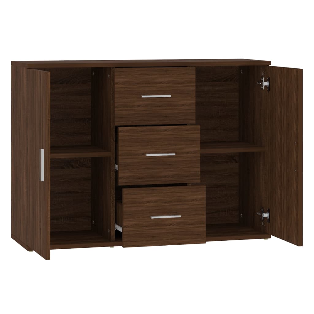 Credenza Rovere Marrone 91x29,5x65 cm in Legno Multistrato - homemem39