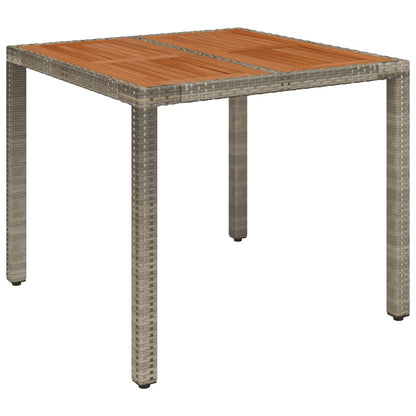 Tavolo da Giardino Piano in Legno Grigio 90x90x75 cm Polyrattan - homemem39