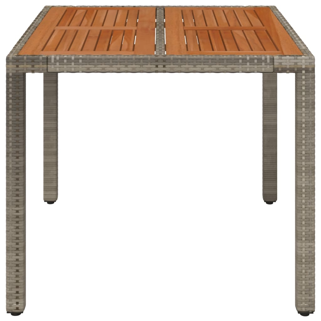 Tavolo da Giardino Piano in Legno Grigio 90x90x75 cm Polyrattan - homemem39