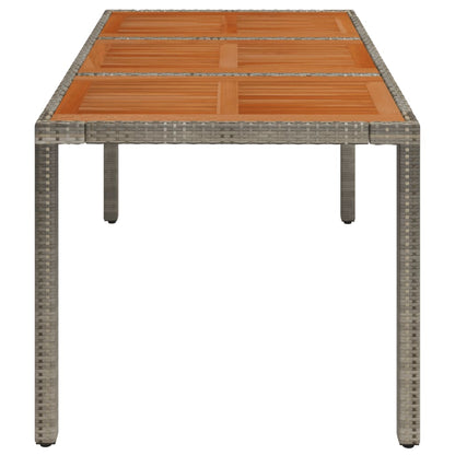 Tavolo da Giardino Piano in Legno Grigio 150x90x75cm Polyrattan - homemem39