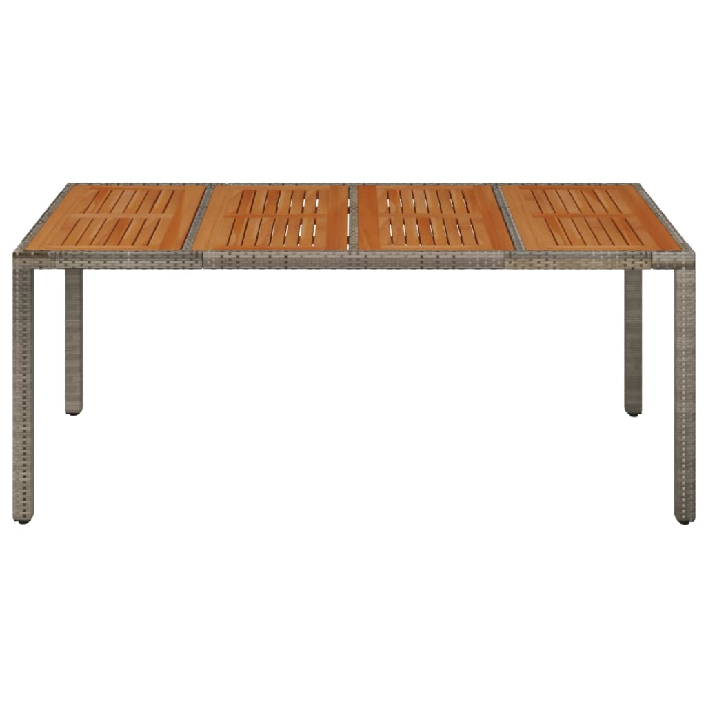 Tavolo da Giardino Piano in Legno Grigio 190x90x75cm Polyrattan - homemem39