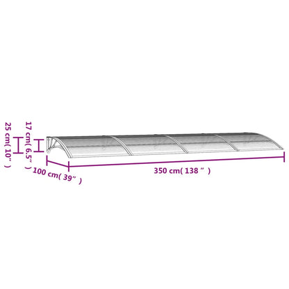 Tettoia per Porta Grigia 350x100 cm in Policarbonato - homemem39