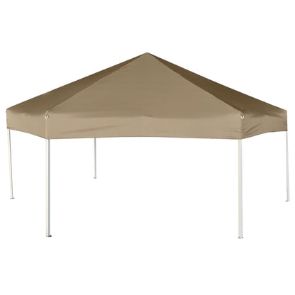 Tendone Esagono Pop-Up Pareti Laterali 3,6x3,1m Tortora 220g/m² - homemem39