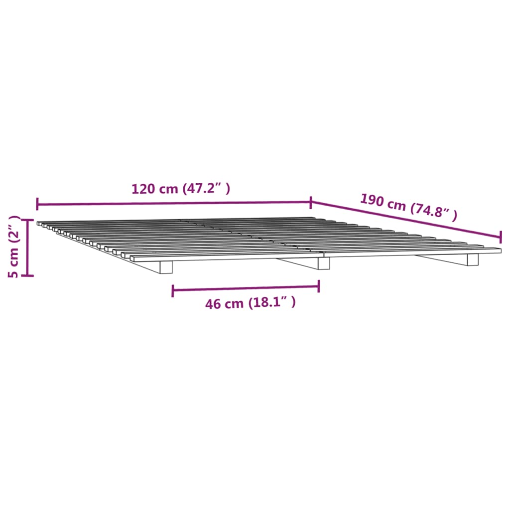 Giroletto Bianco 120x190 cm Legno Massello di Pino - homemem39