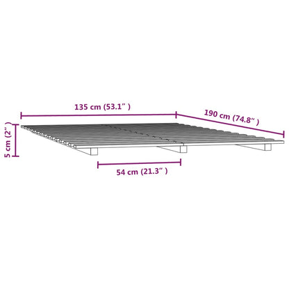 Giroletto Bianco 135x190 cm Legno Massello di Pino - homemem39