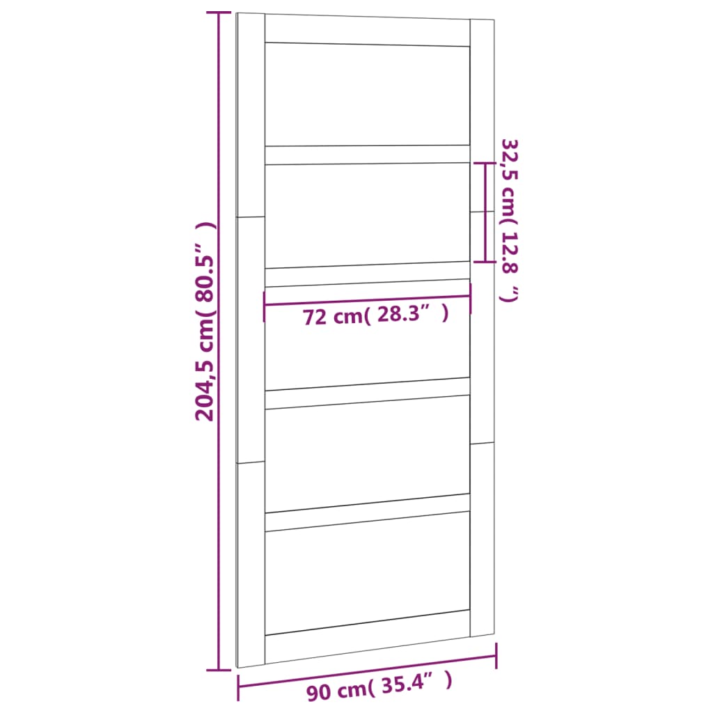 Porta del Granaio 90x1,8x204,5 cm in Legno Massello di Pino - homemem39