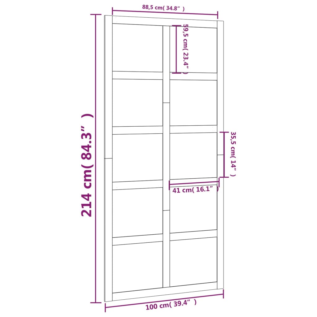 Porta del Granaio Bianca 100x1,8x214 cm Legno Massello di Pino - homemem39