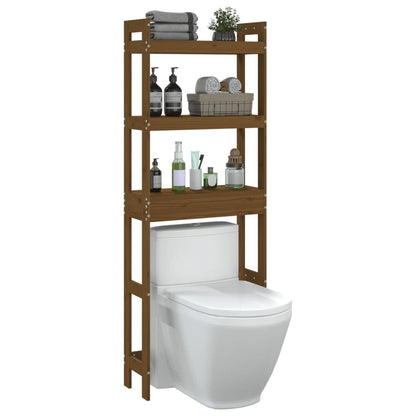 Rastrelliera da Bagno Miele 63x26x171 cm Legno Massello Pino - homemem39